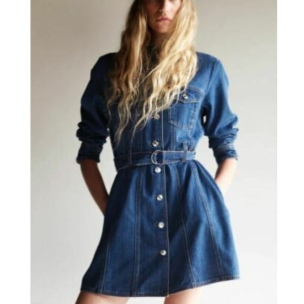 Zara long sleeve belted dress